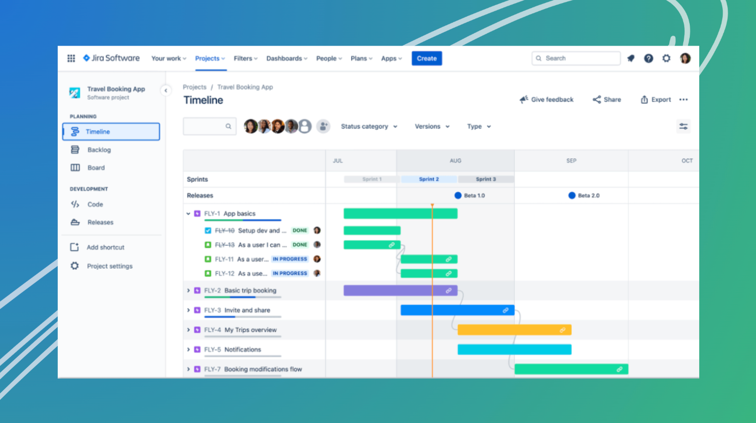 Timeline visualisation in Jira